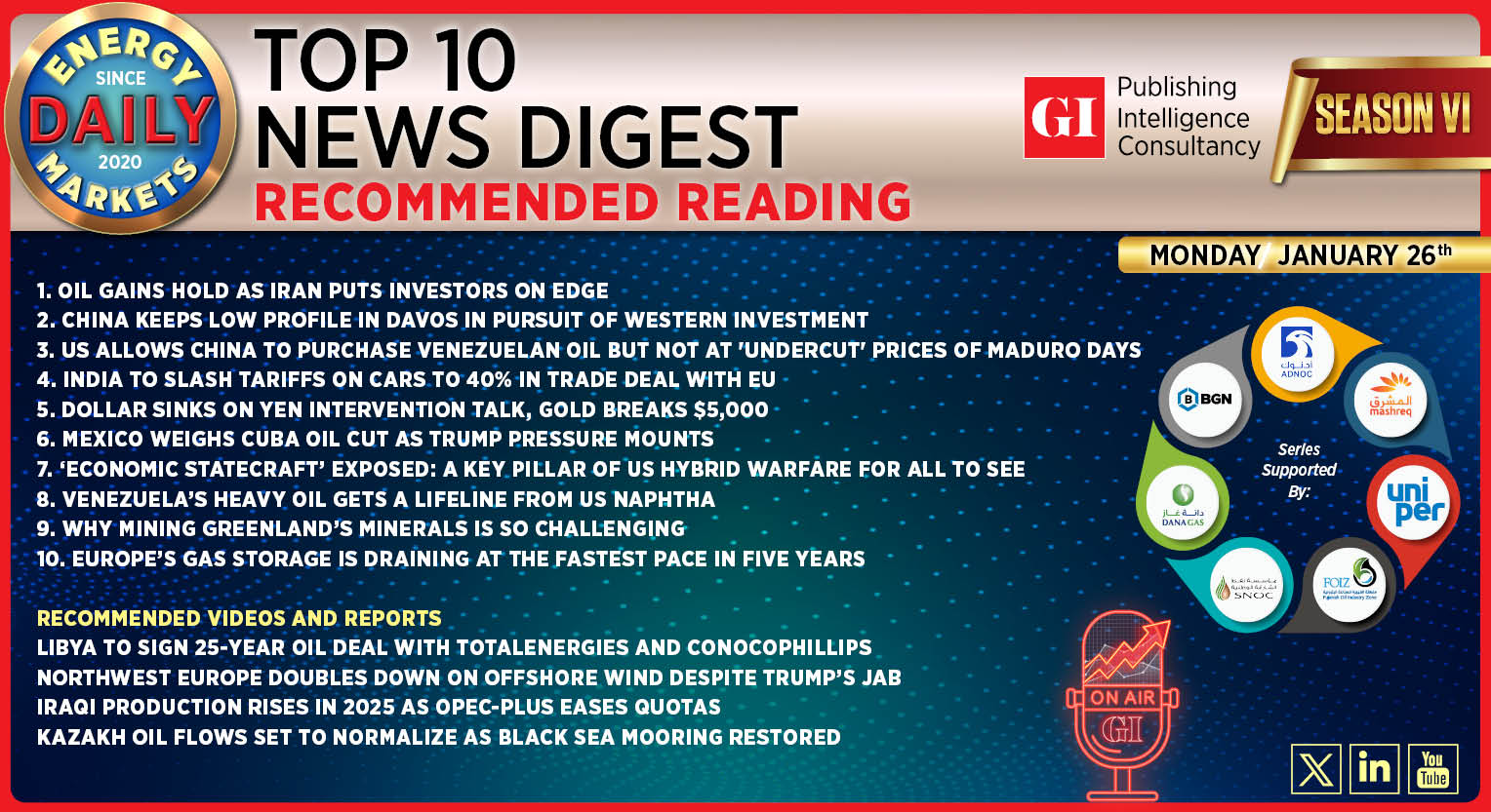 Top 10 - Daily Energy Markets News Digest: January 26, 2026