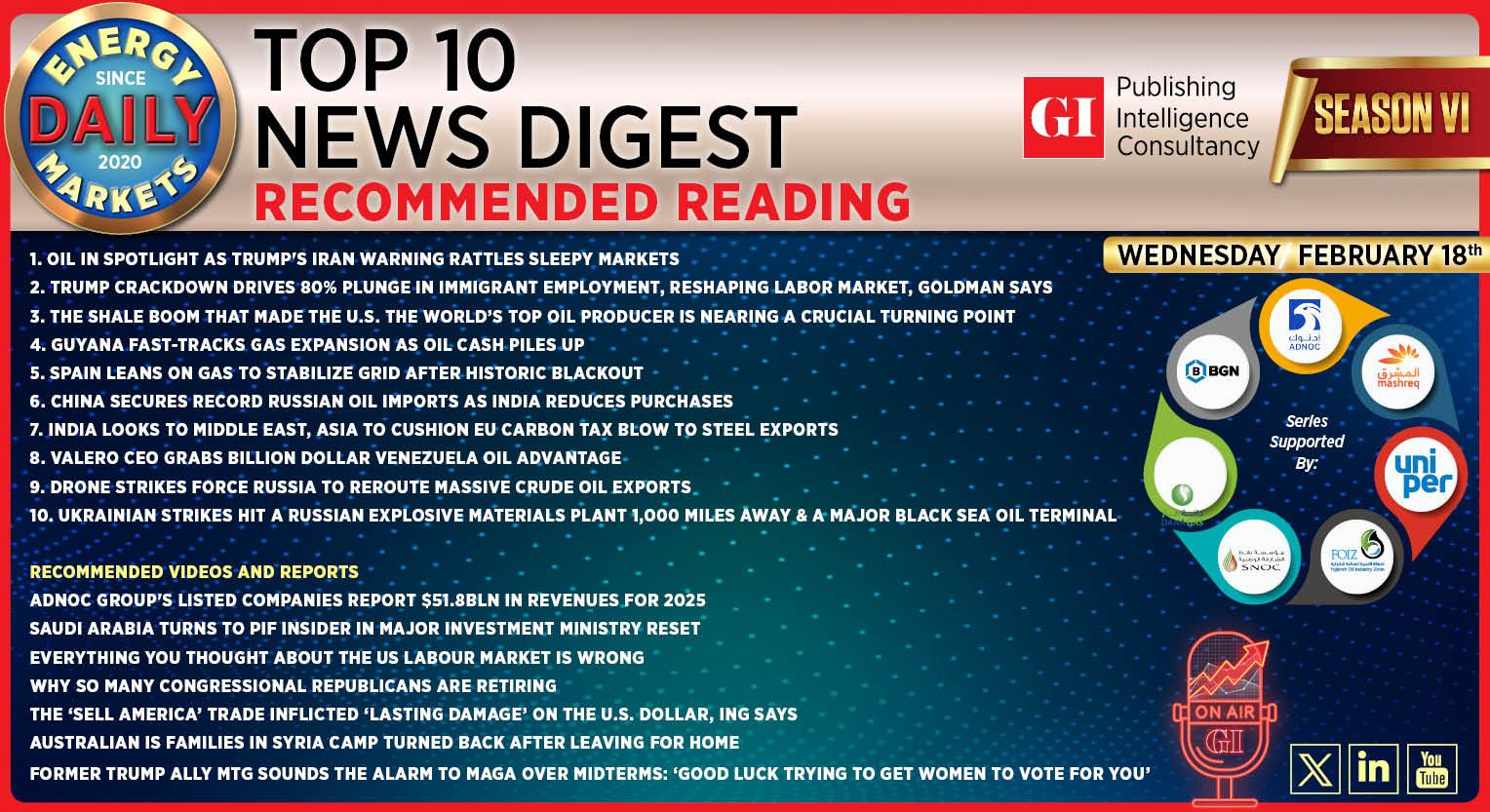 Top 10 - Daily Energy Markets News Digest: February 18, 2026