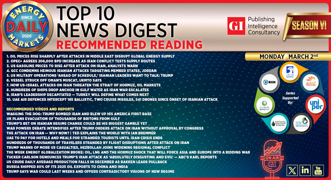 Top 10 - Daily Energy Markets News Digest: March 2, 2026