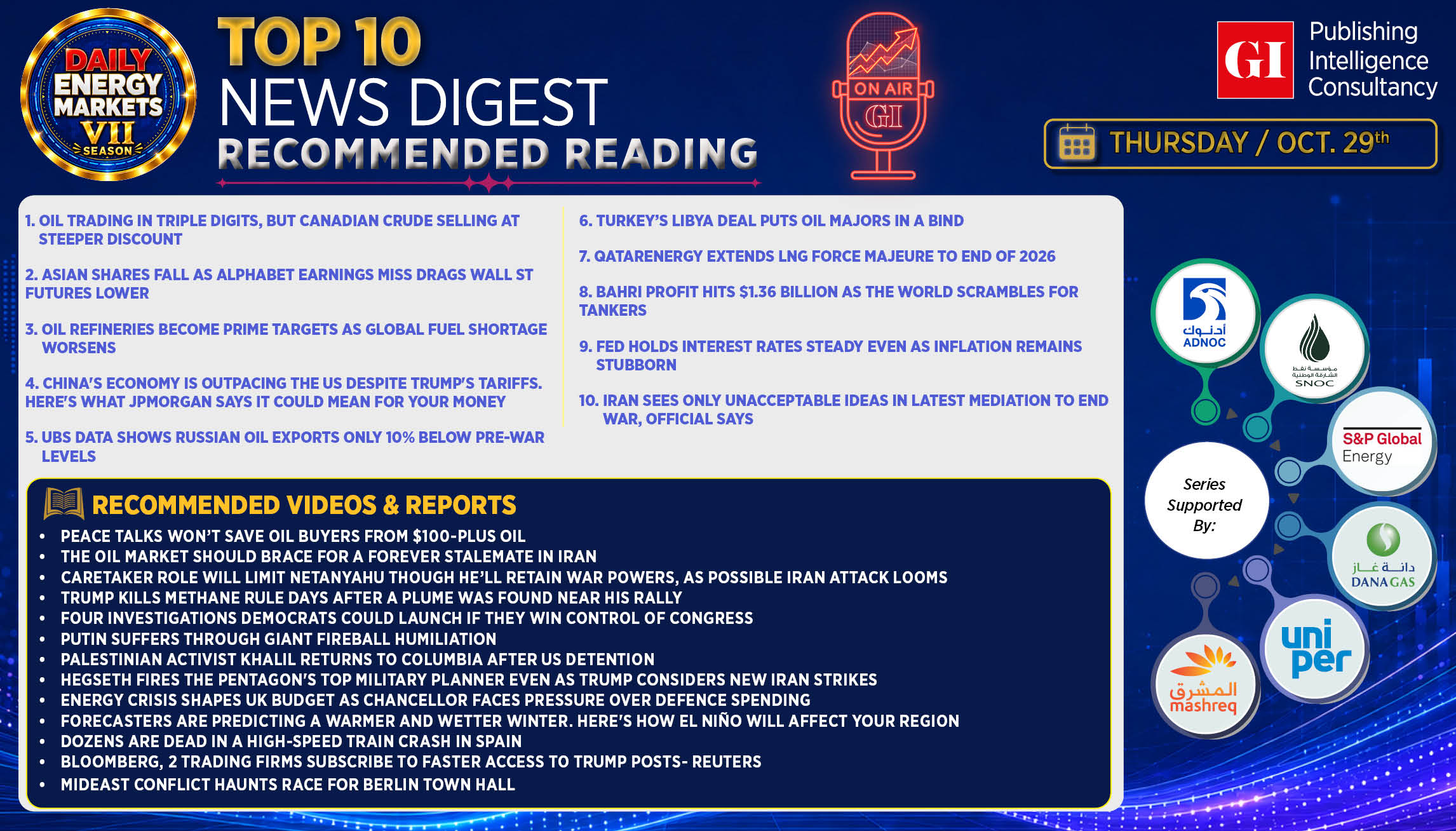 TOP 10 - Daily Energy Markets News Digest: October 29, 2026