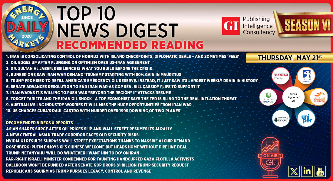 Top 10 - Daily Energy Markets News Digest: May 21, 2026