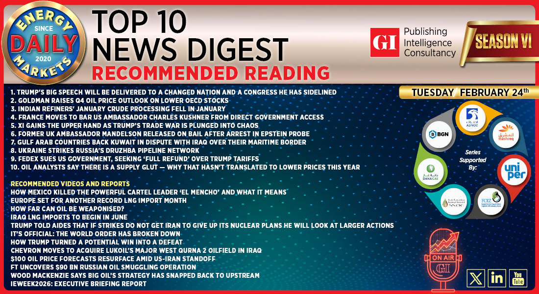 Top 10 - Daily Energy Markets News Digest: February 24, 2026