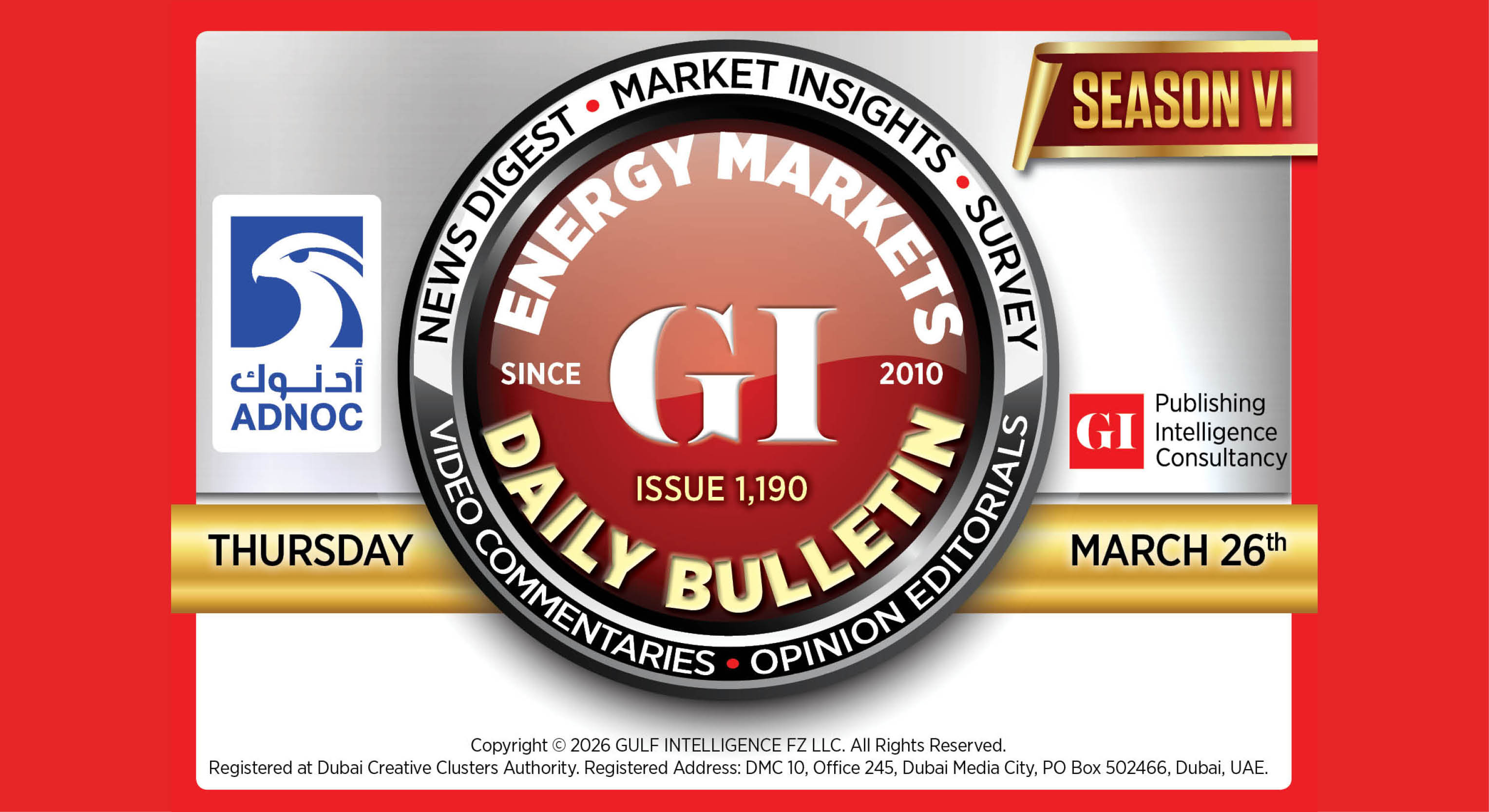 Daily Energy Markets Bulletin - March 26, 2026