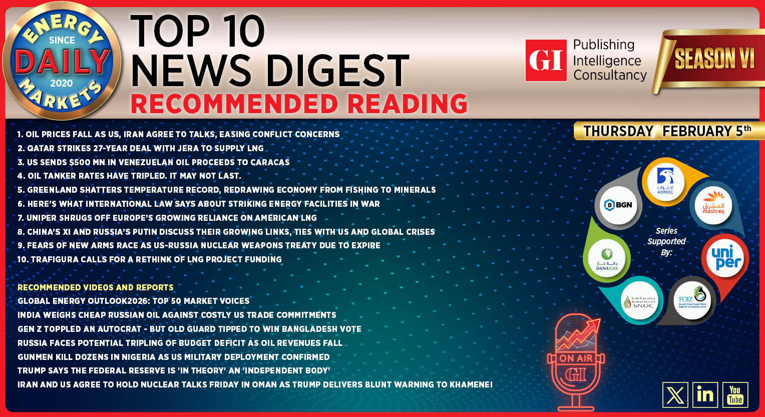 Top 10 - Daily Energy Markets News Digest: February 5, 2026