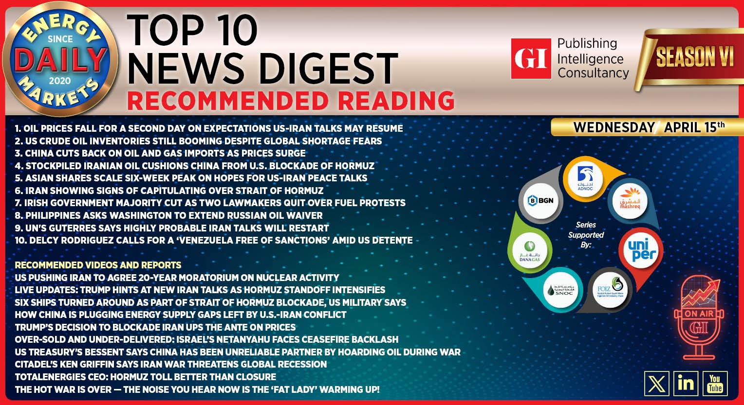 Top 10 - Daily Energy Markets News Digest: April 15, 2026