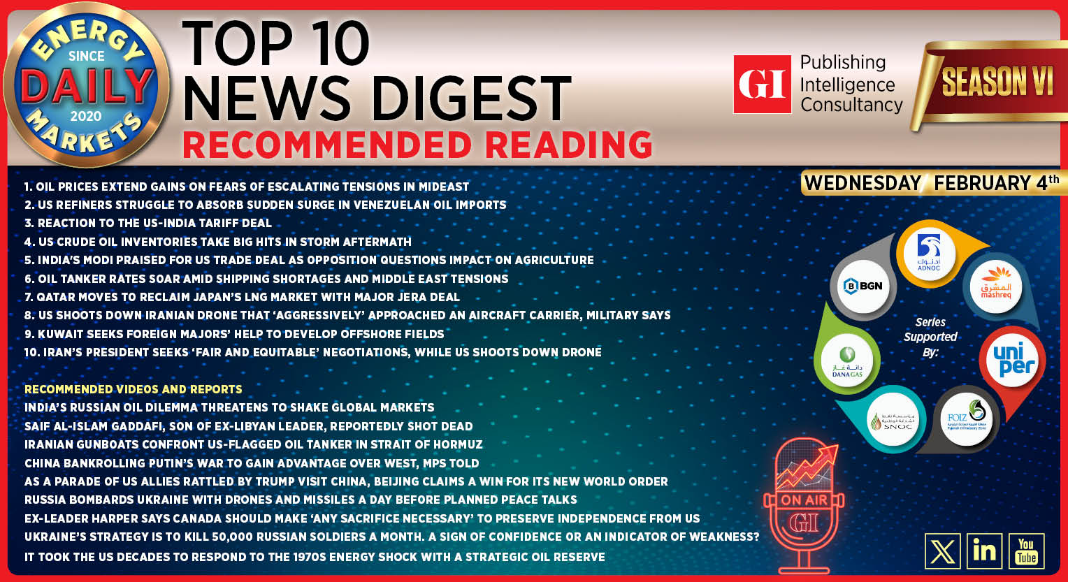 Top 10 - Daily Energy Markets News Digest: February 4, 2026