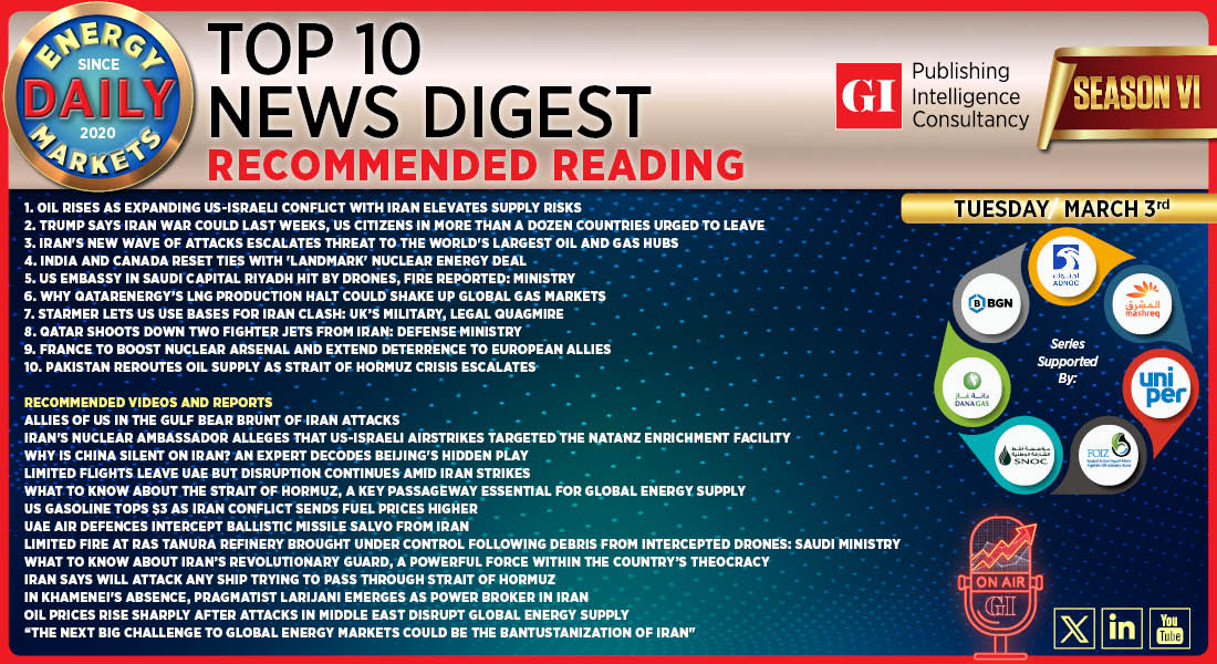 Top 10 - Daily Energy Markets News Digest: March 3, 2026