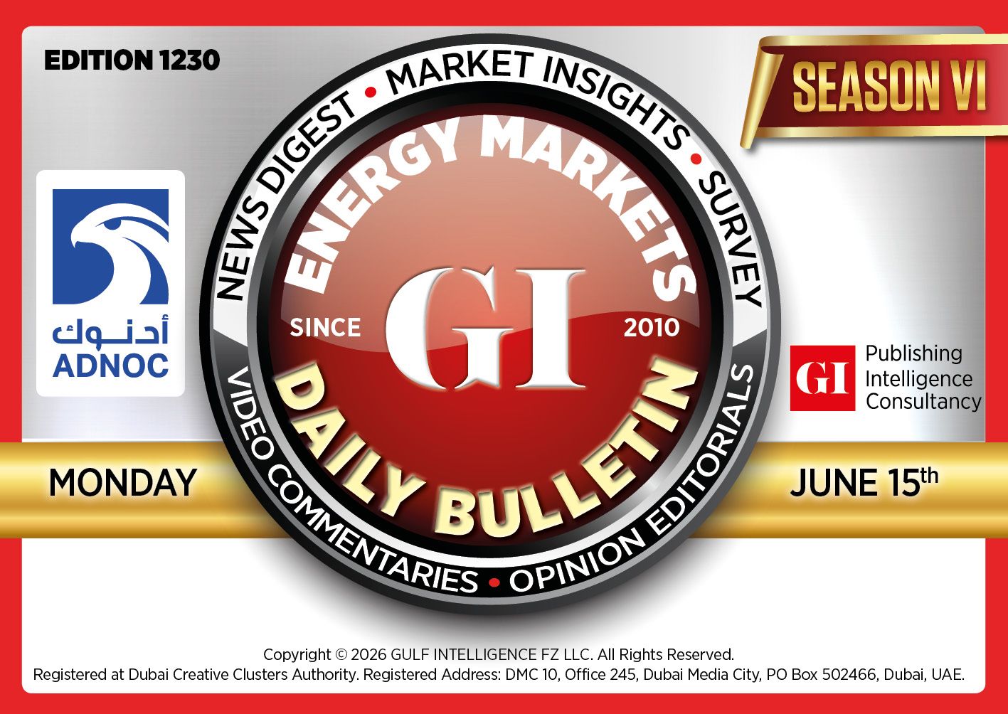 Daily Energy Markets Bulletin - June 15, 2026