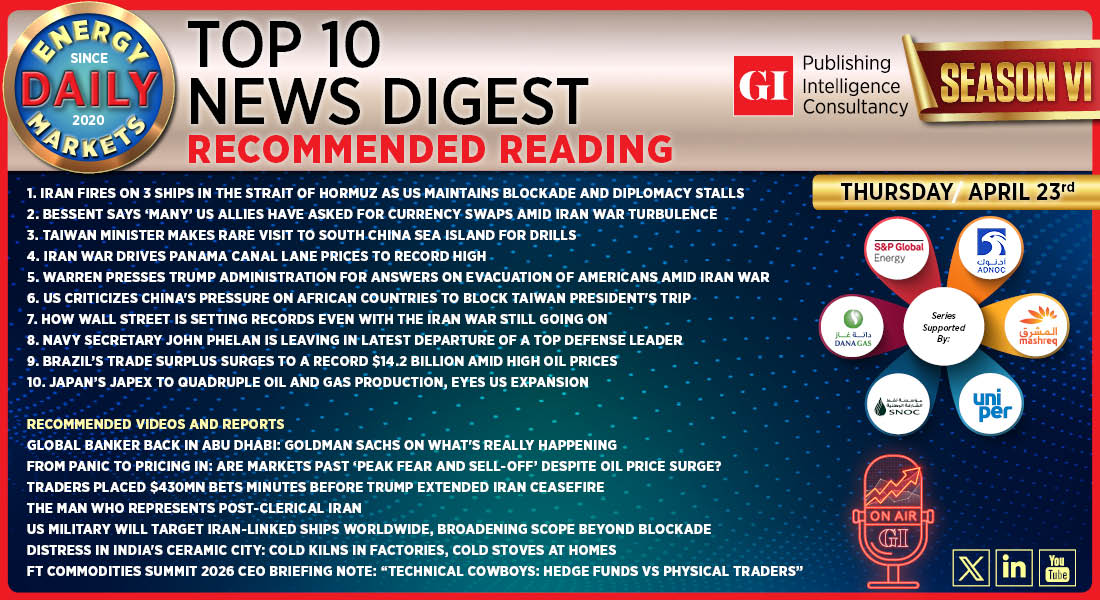 Top 10 - Daily Energy Markets News Digest: April 23, 2026