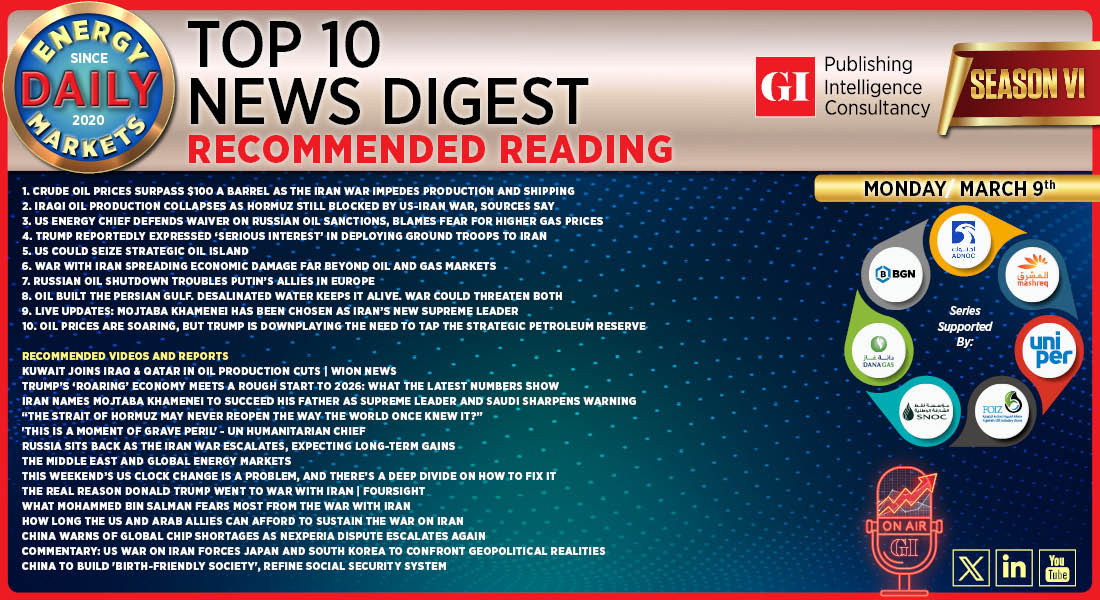 Top 10 - Daily Energy Markets News Digest: March 9, 2026