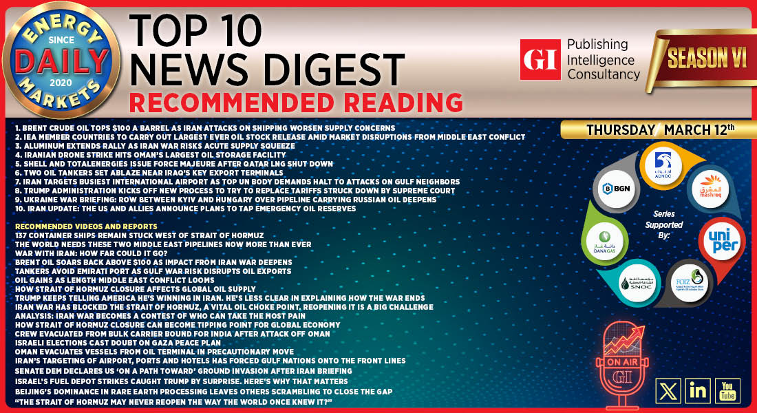 Top 10 - Daily Energy Markets News Digest: March 12, 2026